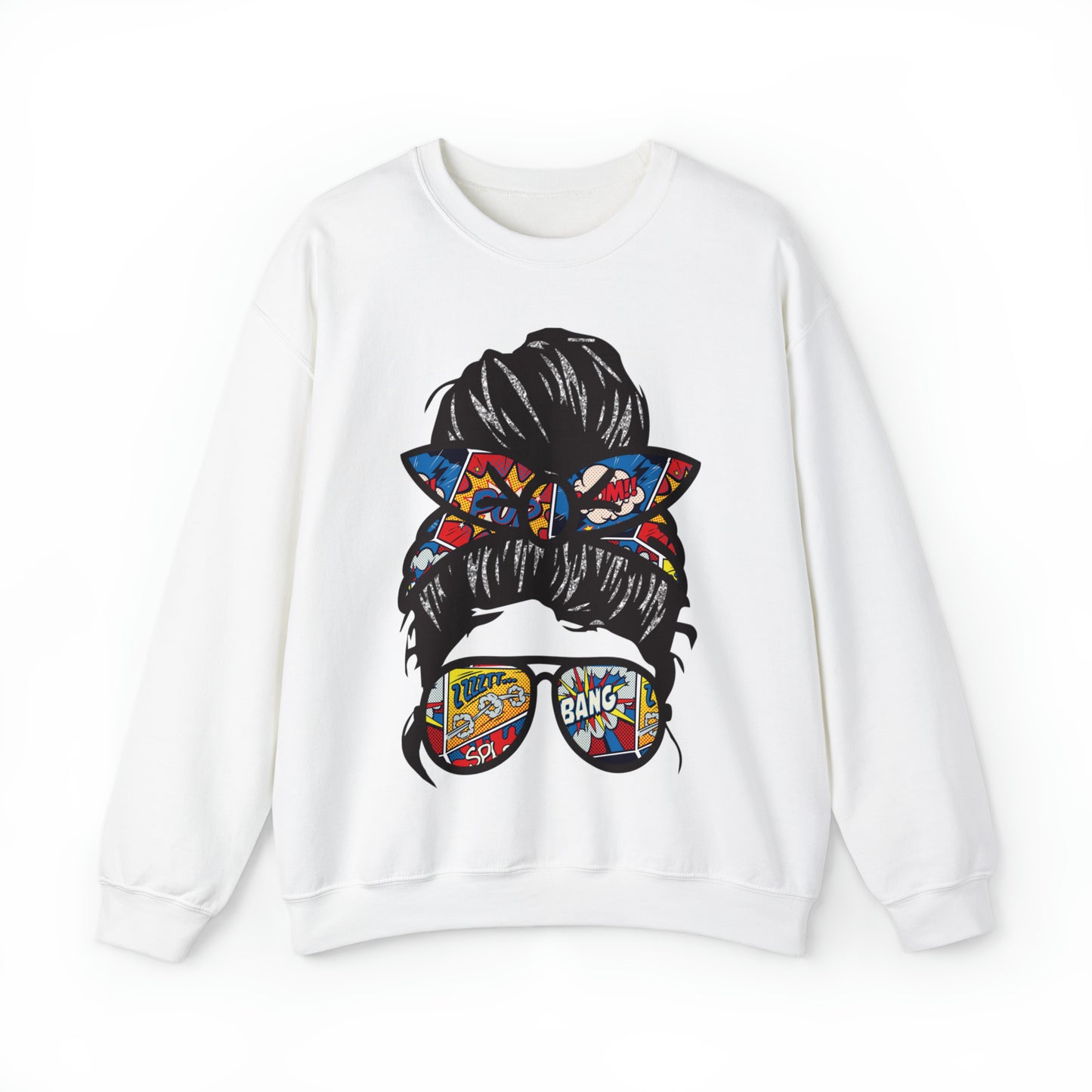 Messy Mom Bun Unisex Heavy Blend™ Crewneck Sweatshirt