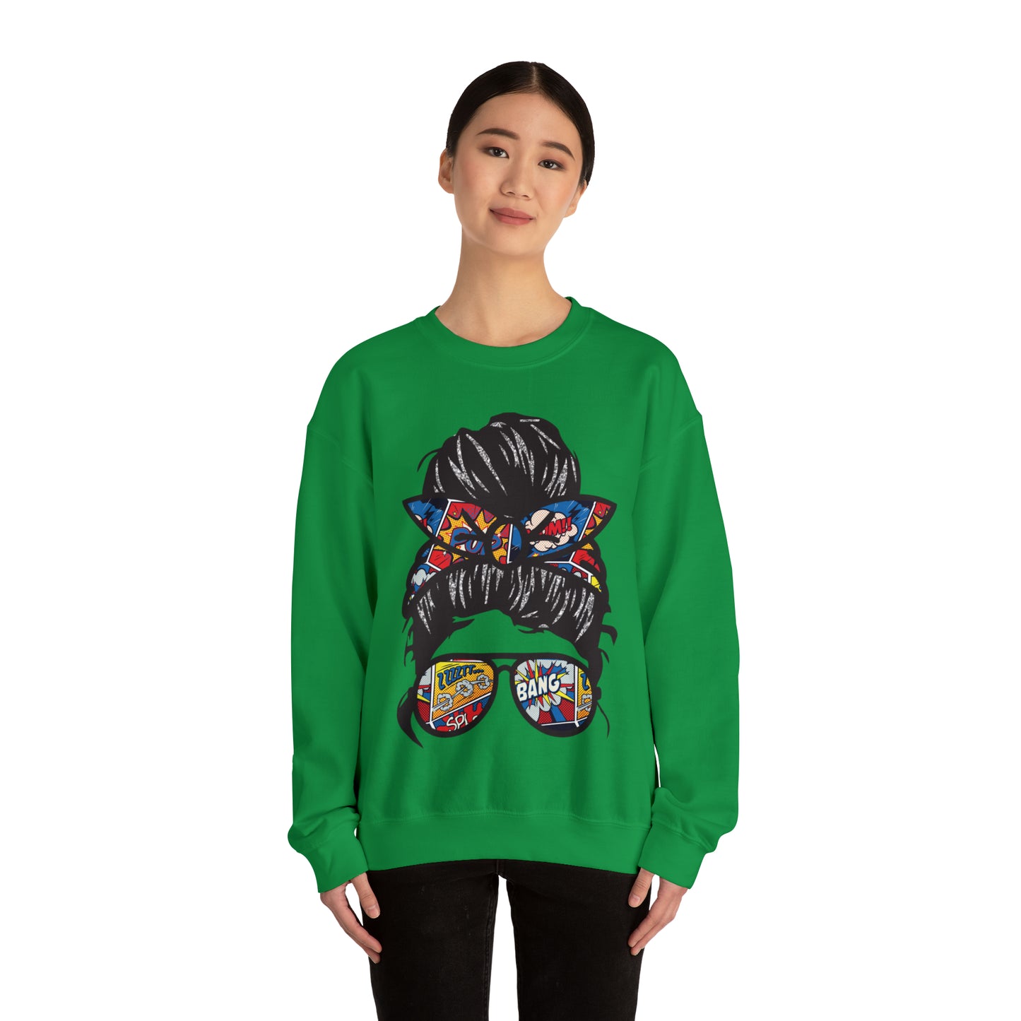 Messy Mom Bun Unisex Heavy Blend™ Crewneck Sweatshirt