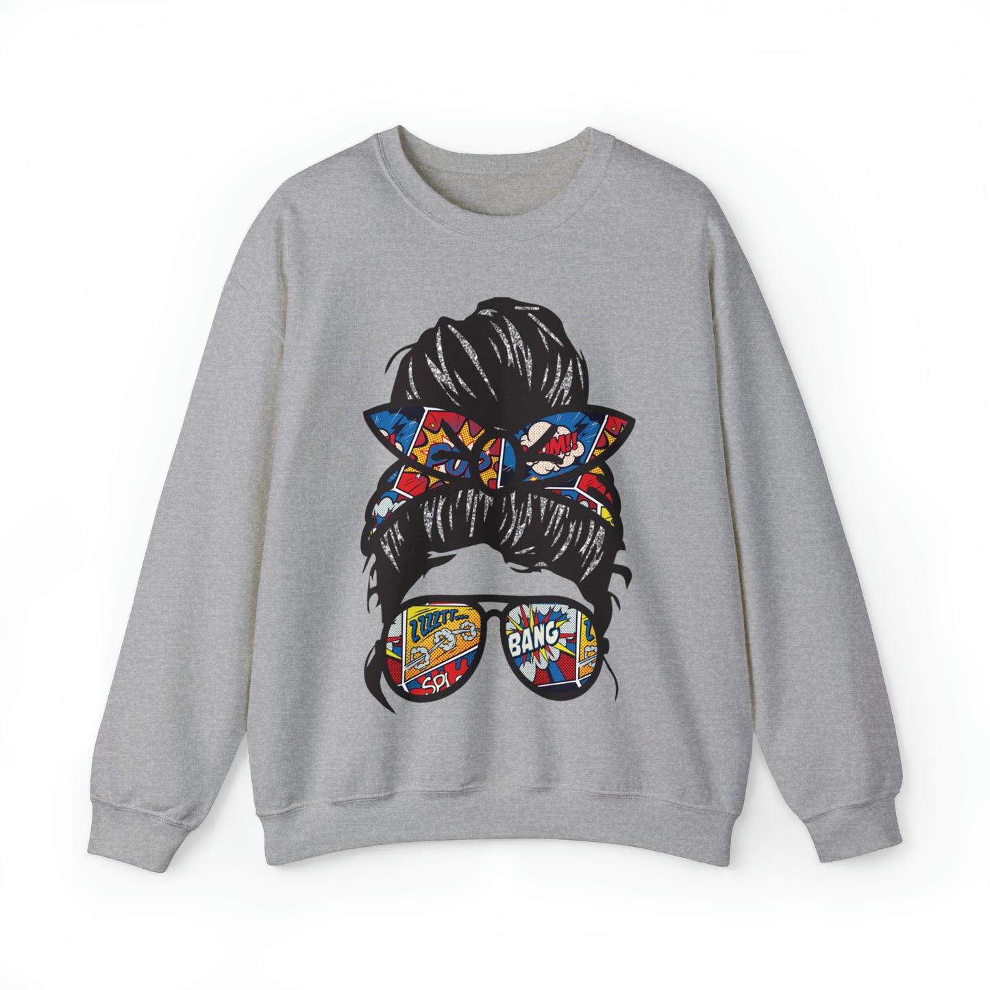 Messy Mom Bun Unisex Heavy Blend™ Crewneck Sweatshirt