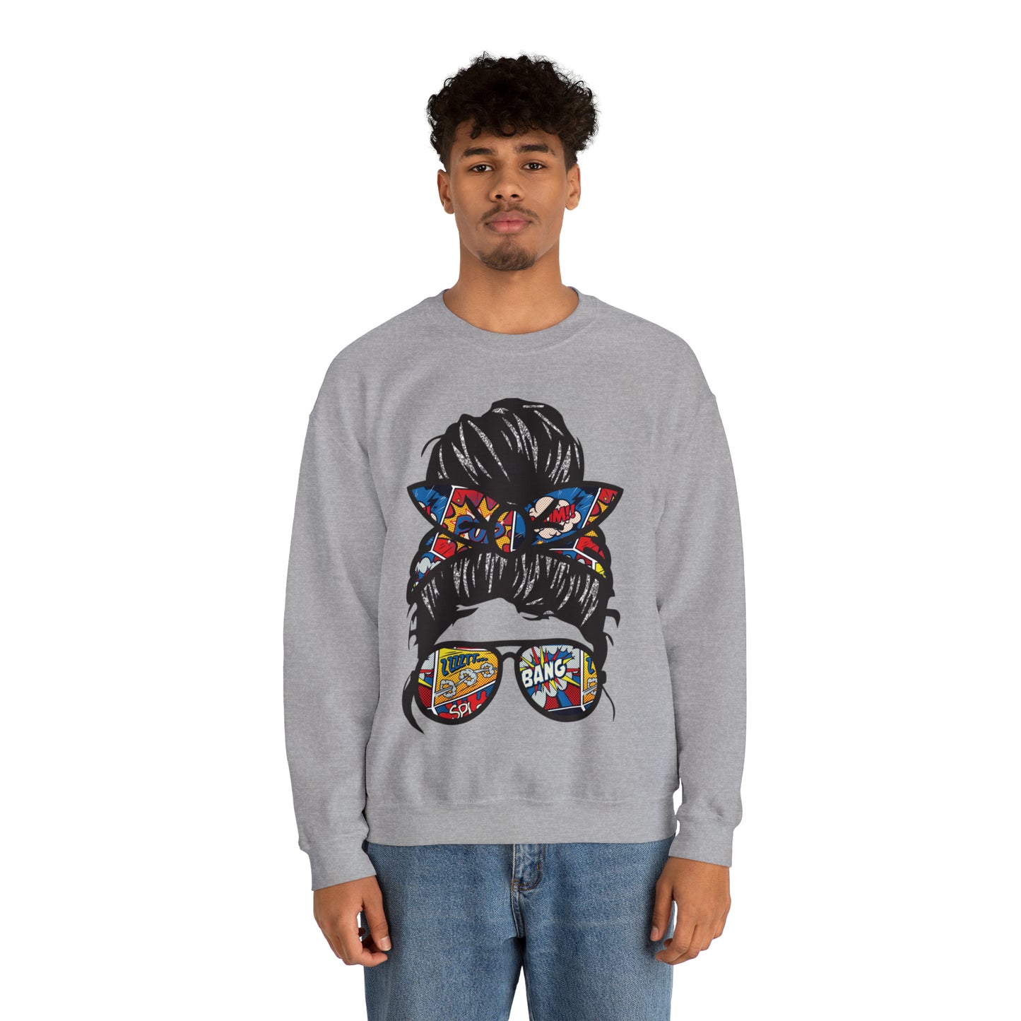 Messy Mom Bun Unisex Heavy Blend™ Crewneck Sweatshirt
