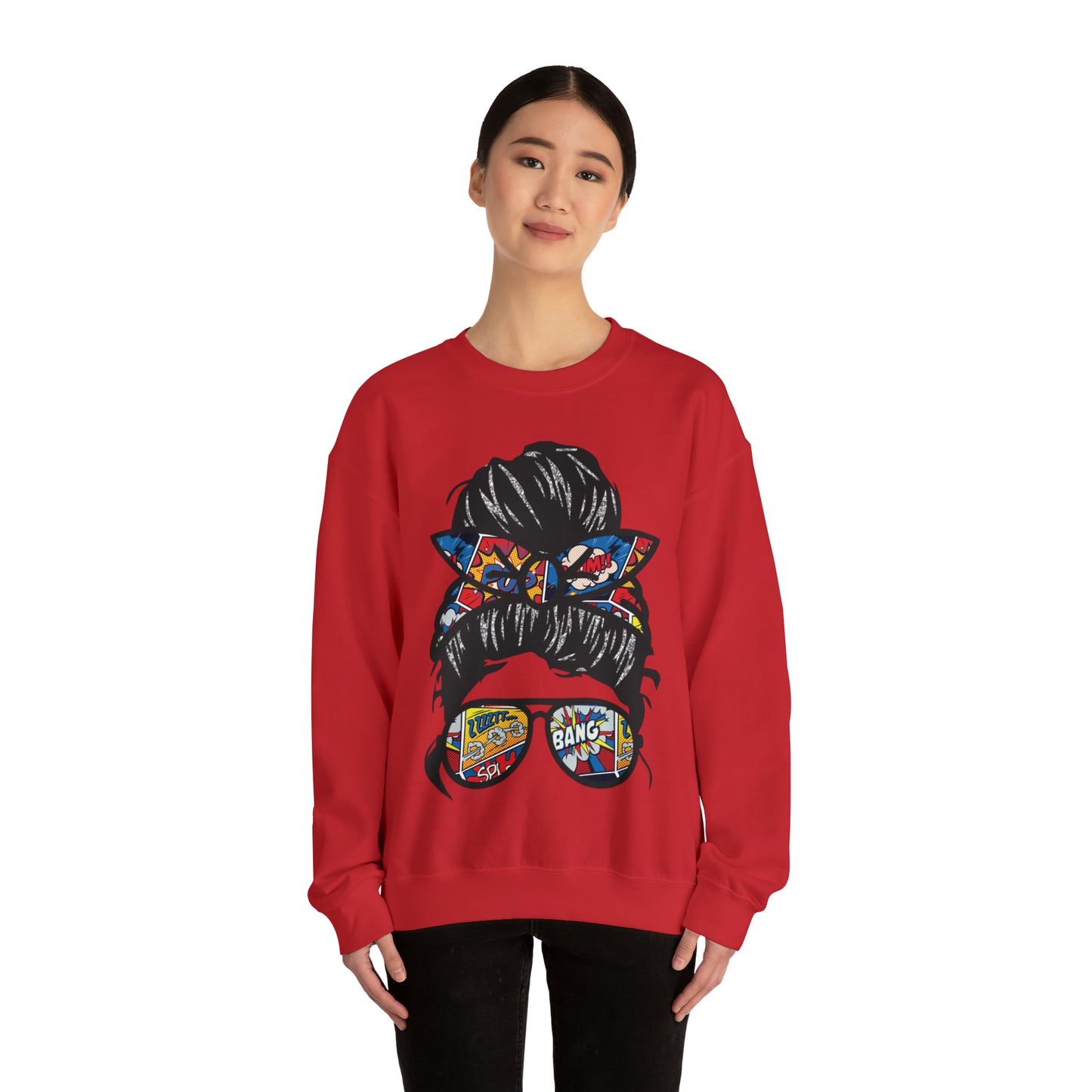 Messy Mom Bun Unisex Heavy Blend™ Crewneck Sweatshirt