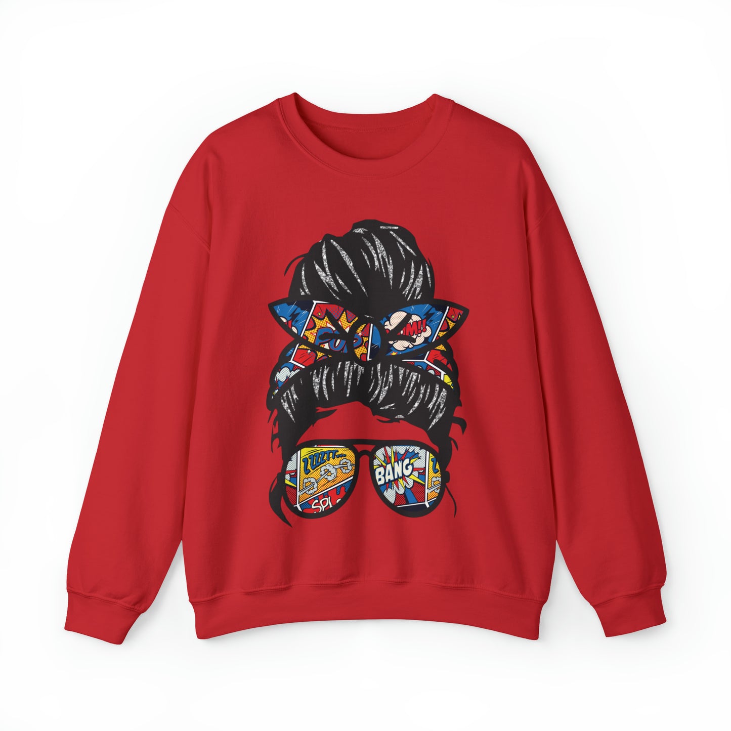 Messy Mom Bun Unisex Heavy Blend™ Crewneck Sweatshirt