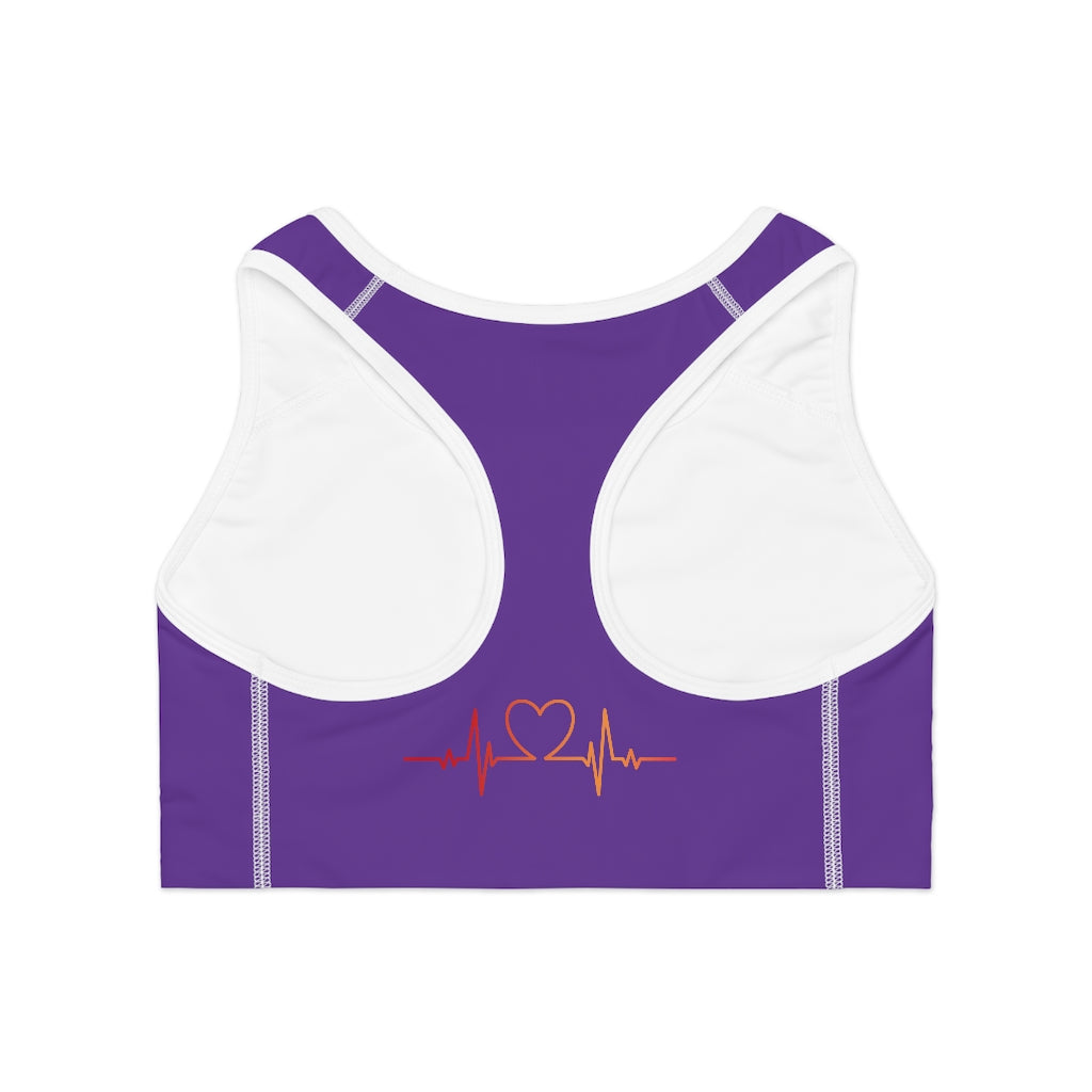 Nurse Themed Sports Bra (Purple) (AOP)