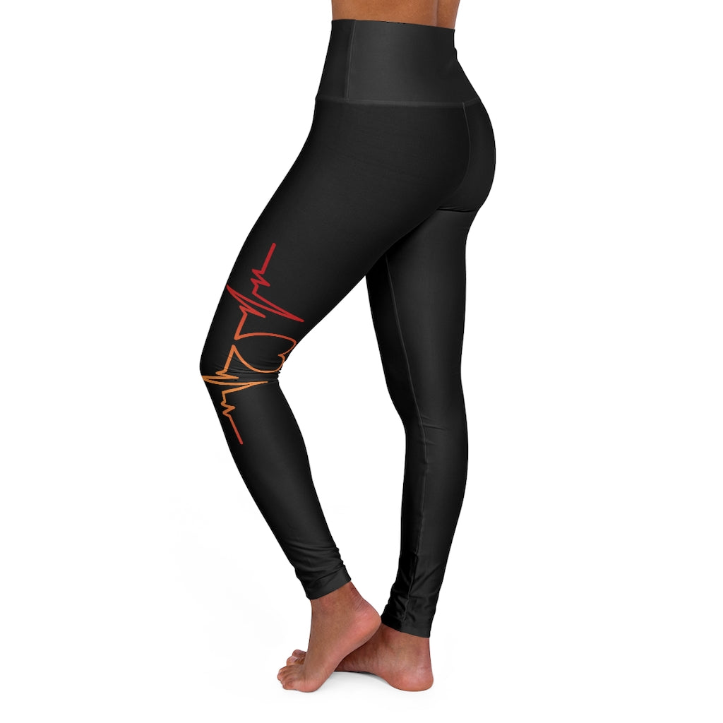 Nurse Heart High Waisted Yoga Leggings (Black)
