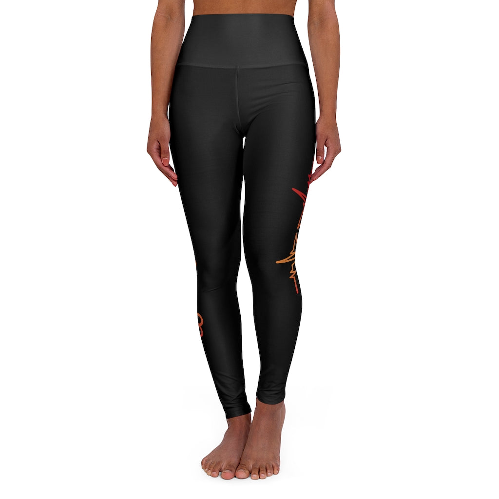 Nurse Heart High Waisted Yoga Leggings (Black)