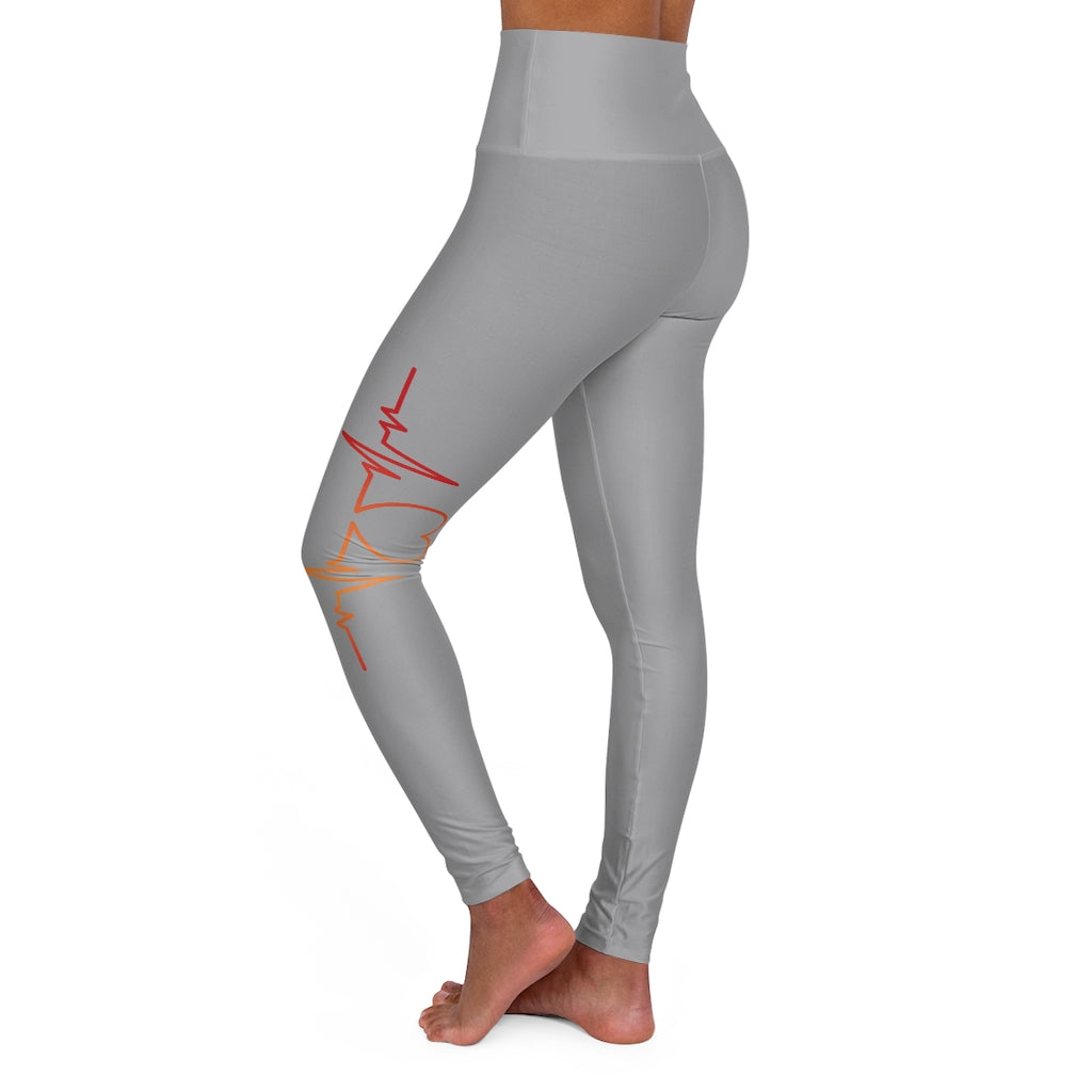 Nurse Heart High Waisted Yoga Leggings (Grey)