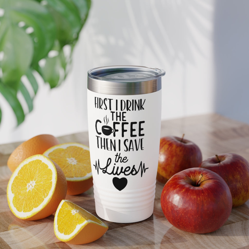 First Coffee Ringneck Tumbler, 20oz