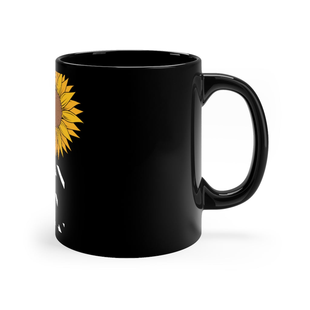 LOVE Flower 11oz Black Mug
