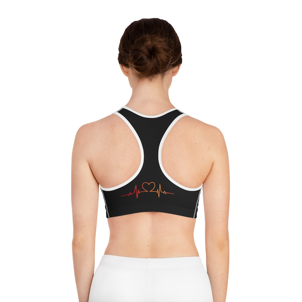 Nurse Themed Sports Bra (Black) (AOP)