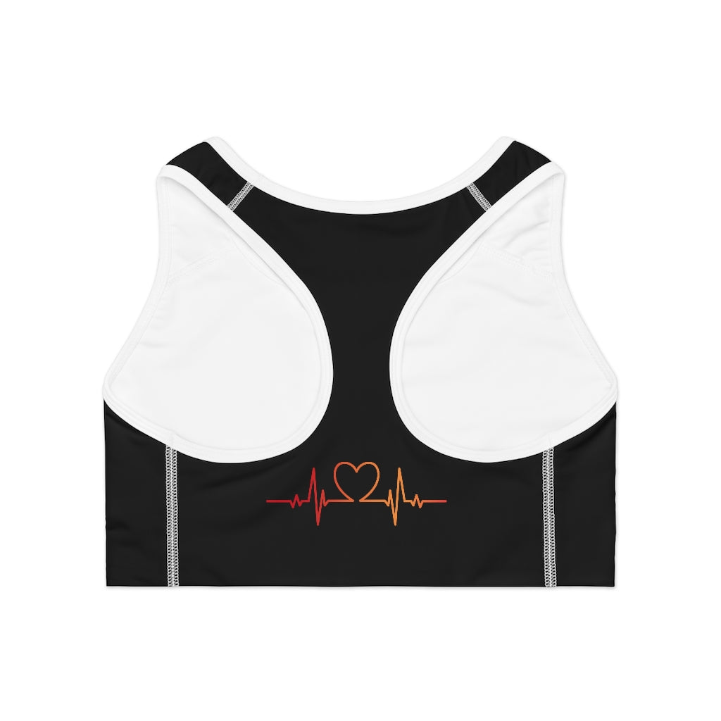 Nurse Themed Sports Bra (Black) (AOP)