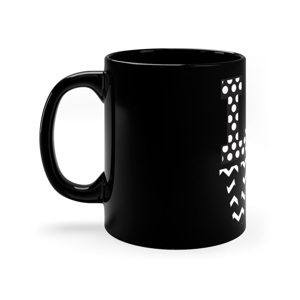 LOVE Flower 11oz Black Mug