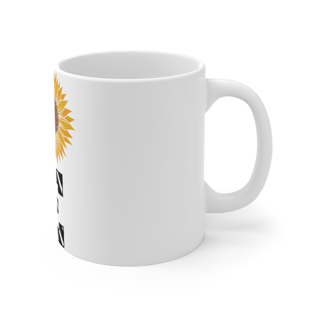 LOVE Sunflower Ceramic Mug 11oz- White