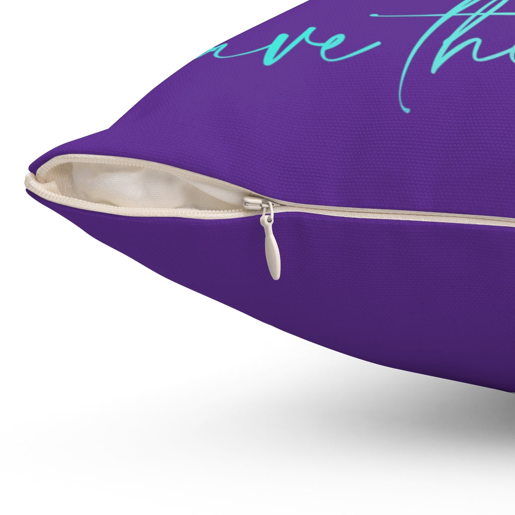 Purple Spun Polyester Square Pillow