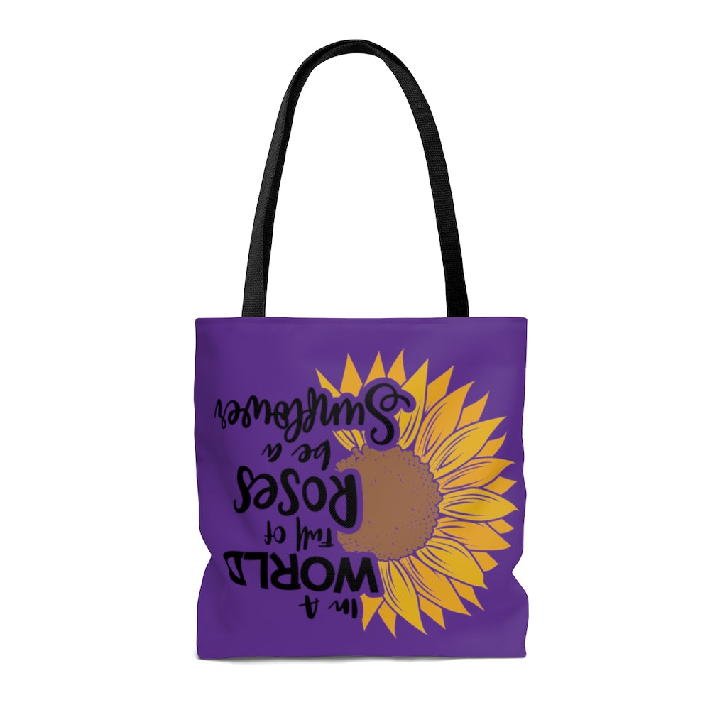 Be A Sunflower Tote Bag (Purple)