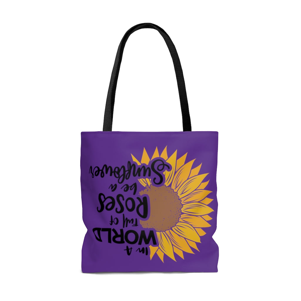 Be A Sunflower Tote Bag (Purple)