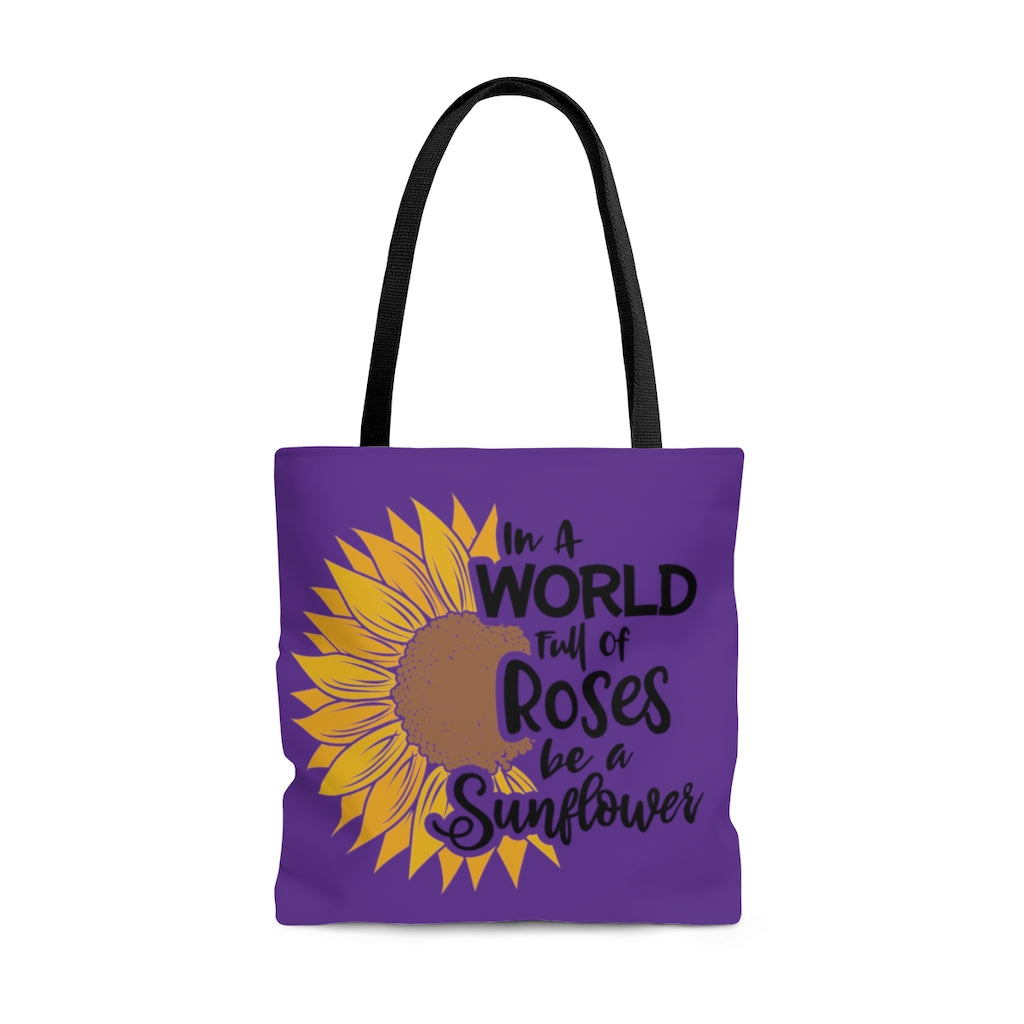 Be A Sunflower Tote Bag (Purple)