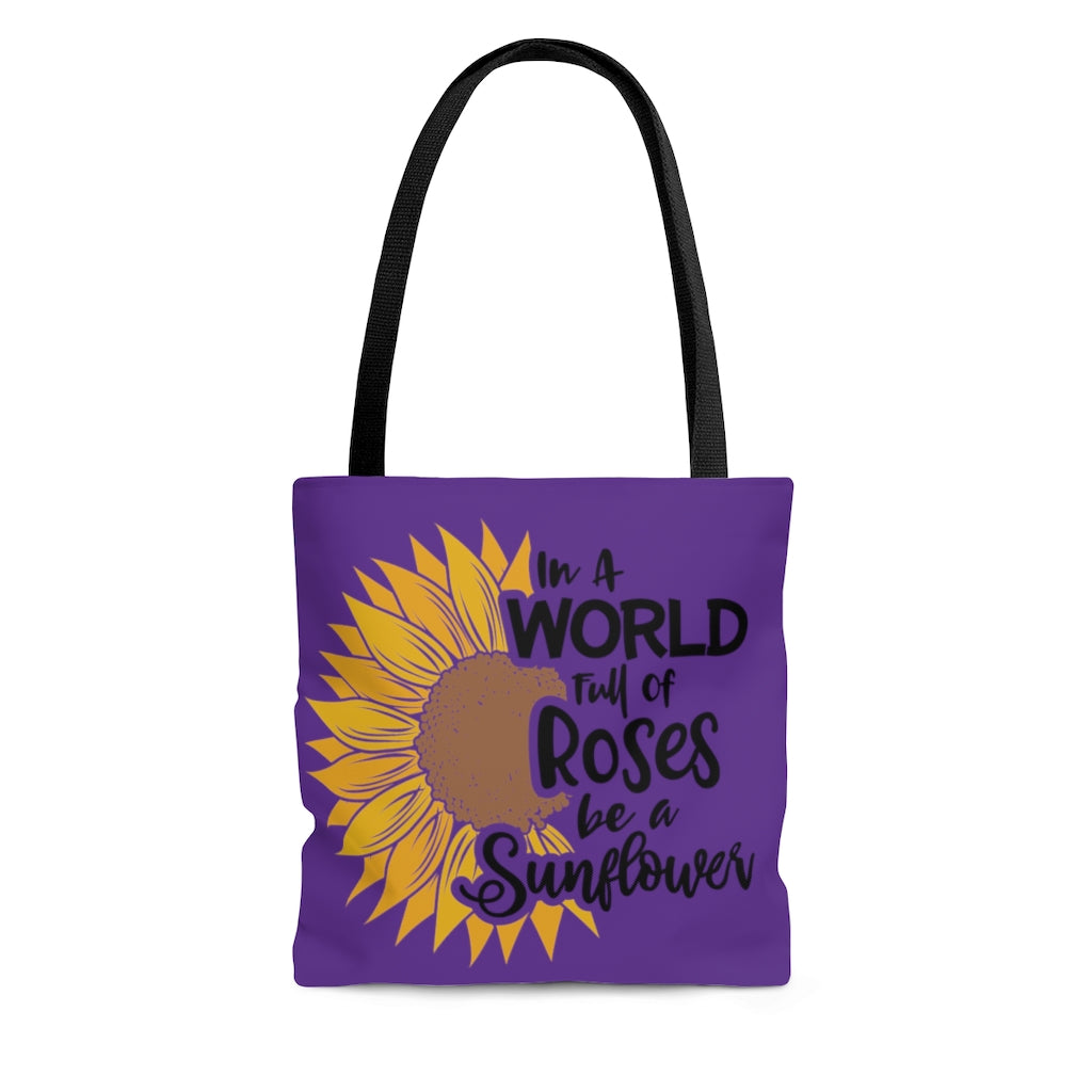 Be A Sunflower Tote Bag (Purple)