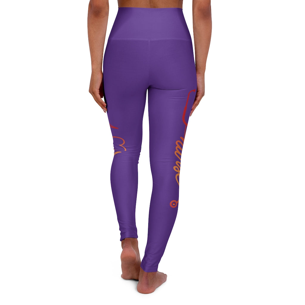 Nurse Heart High Waisted Yoga Leggings (Purple)