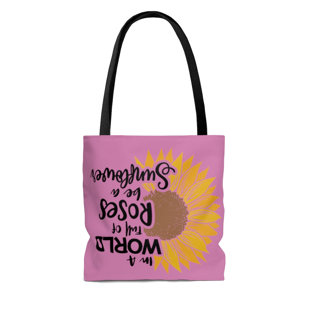 Be A Sunflower Tote Bag (Pink)