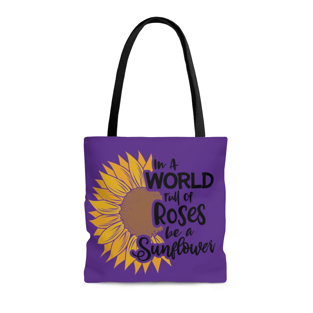 Be A Sunflower Tote Bag (Purple)