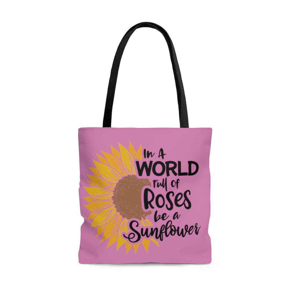 Be A Sunflower Tote Bag (Pink)