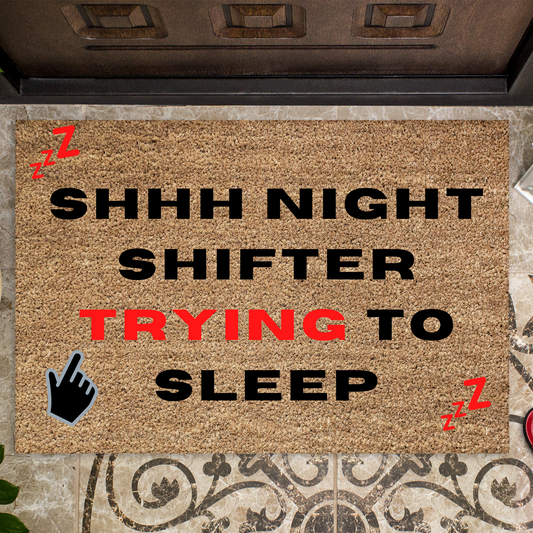 Personalized Door Mat- Customized Door Mat (Shhh)