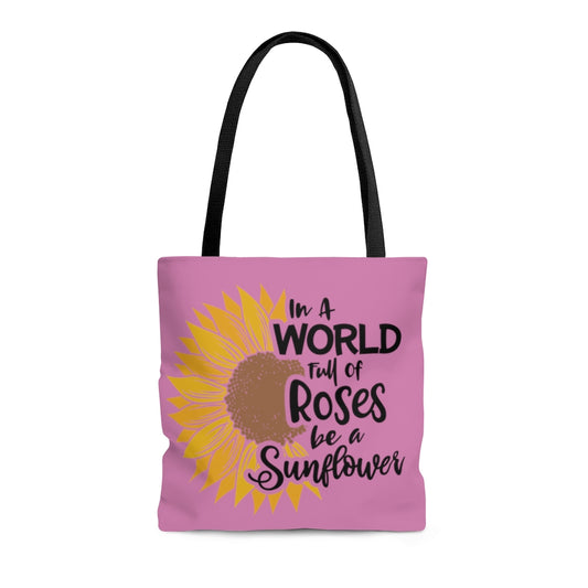 Be A Sunflower Tote Bag (Pink)