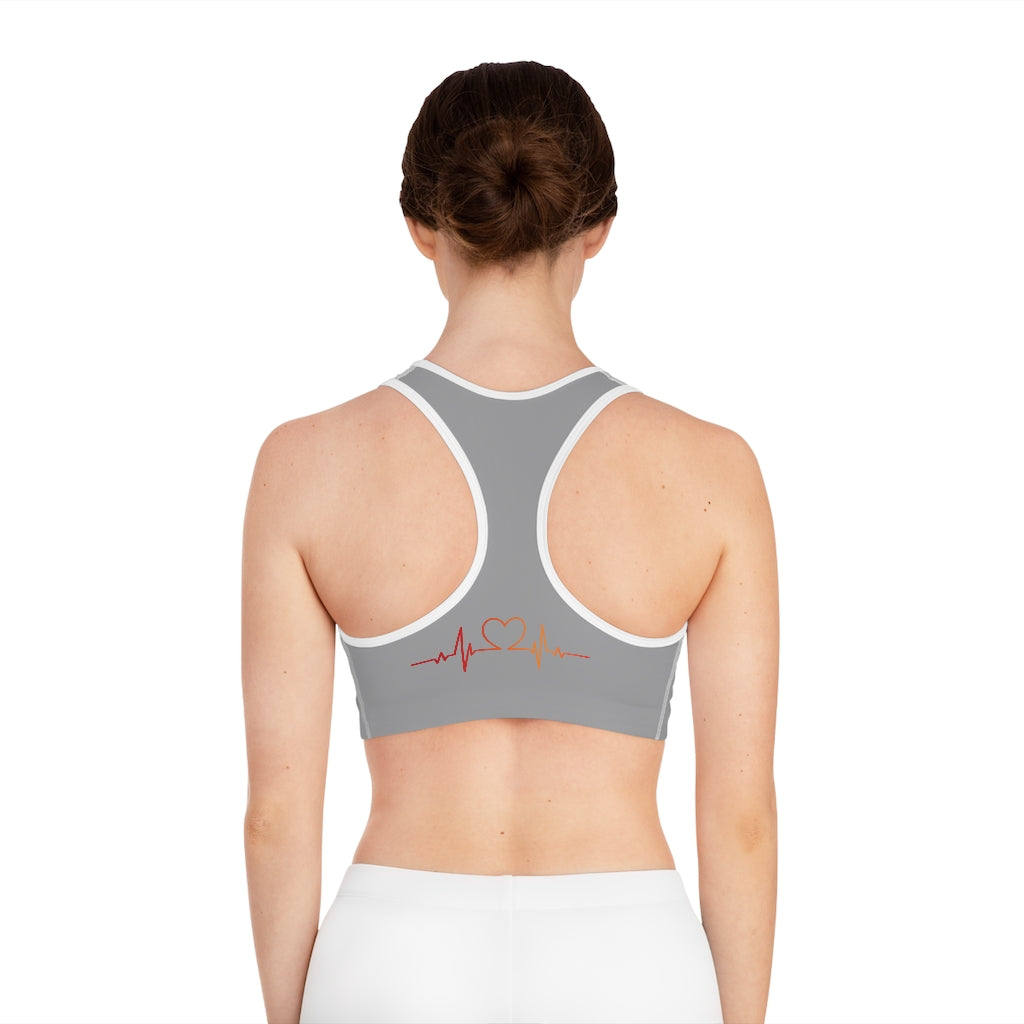 Nurse Themed Sports Bra (Grey) (AOP)