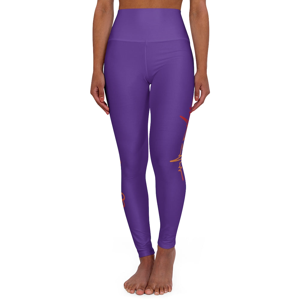 Nurse Heart High Waisted Yoga Leggings (Purple)