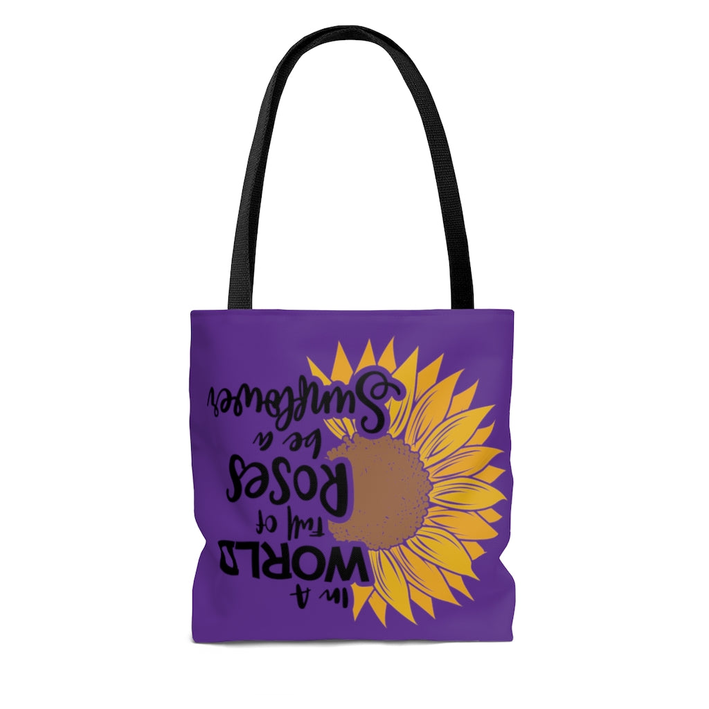 Be A Sunflower Tote Bag (Purple)