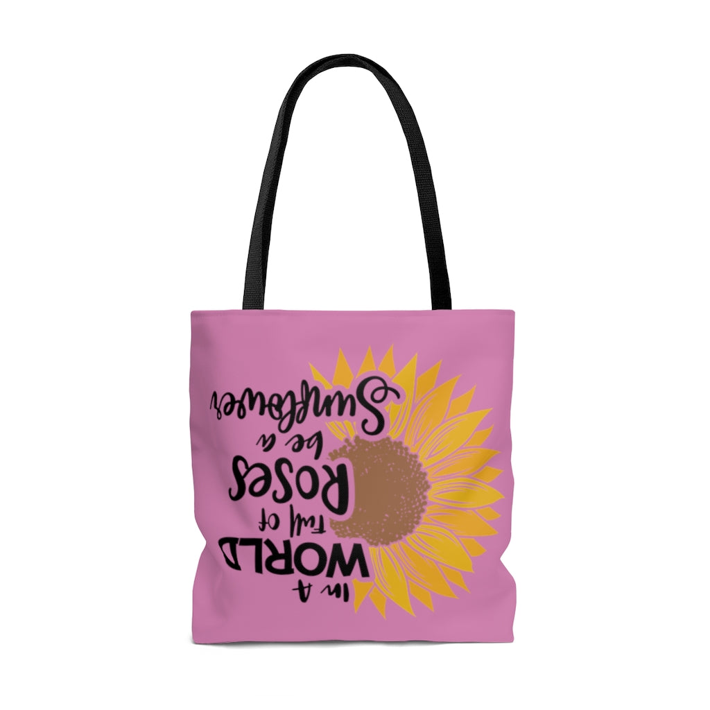 Be A Sunflower Tote Bag (Pink)