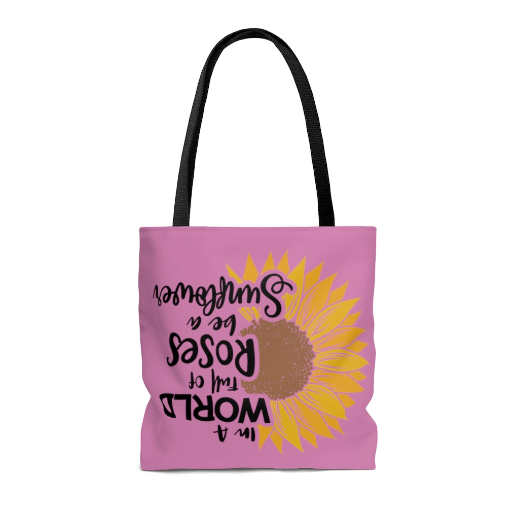 Be A Sunflower Tote Bag (Pink)